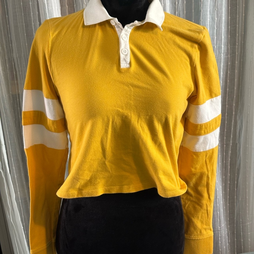 Yellow Long Sleeve Polo Top